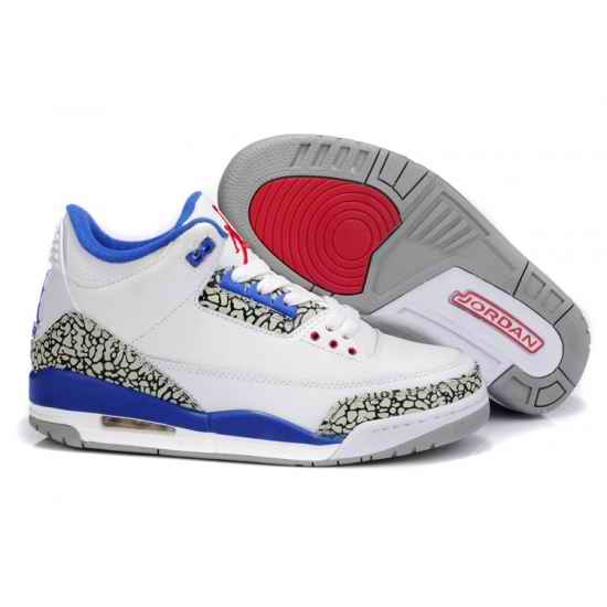 Air Jordan 3 Men Burst Shoes White Gray Blue